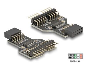 DELOCK USB2.0 Hub 9 Pin Pfostenbuchse 2x9 Pin Pfostenstecker
