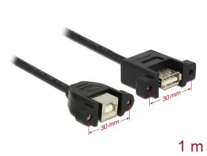 DELOCK USB Kabel B -> A Bu/Bu 1.00m Einbau