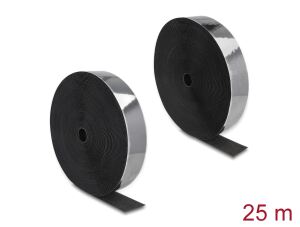 DELOCK Klettband selbstklebend Haft/Flauschband 25mx50mm SW