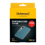 Intenso Lesen/Schreiben bis zu 500 MB/s/250GB USB Typ-C 3.2 Gen 1 (3.1 Gen 1) Blau, Grau
