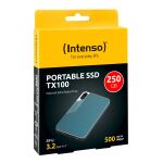Intenso Lesen/Schreiben bis zu 500 MB/s/250GB USB Typ-C 3.2 Gen 1 (3.1 Gen 1) Blau, Grau