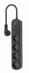 Gembird TSL-PS-S4U-01 Intelligente Steckerleiste 4 AC-Ausgänge Typ E 1,5 m 3 3680 W Schwarz