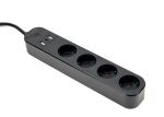Gembird TSL-PS-S4U-01 Intelligente Steckerleiste 4 AC-Ausgänge Typ E 1,5 m 3 3680 W Schwarz