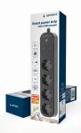 Gembird TSL-PS-S4U-01 Intelligente Steckerleiste 4 AC-Ausgänge Typ E 1,5 m 3 3680 W Schwarz