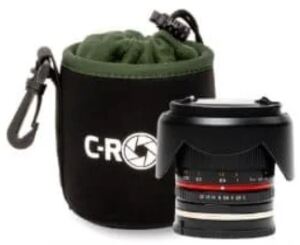 C-Rope CRP-LNB-S-BLK-2 Kameraobjektivhülle/-abdeckung Schwarz, Grün Fleece, Neopren Beuteltasche
