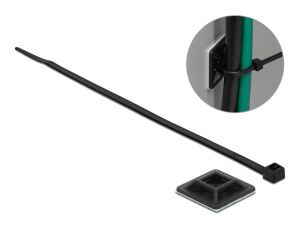 DELOCK Befestigungssockel 25 x 25 mm mit Kabelbinder schwarz