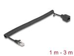 DELOCK RJ45 Spiralkabel St > Bu Cat.5e UTP 1m - 3m schwarz
