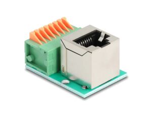 DeLOCK 90653 Kabeladapter RJ45 8 pin terminal block Grün, Silber