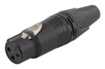 Equip 3-polige XLR Kabelbuchse, Schwarz