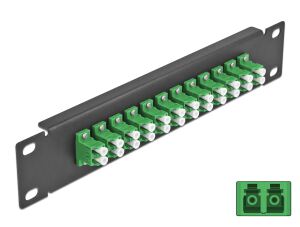 DELOCK 10" LWL Patchpanel 12 Port LC Duplex grün 1HE schwa