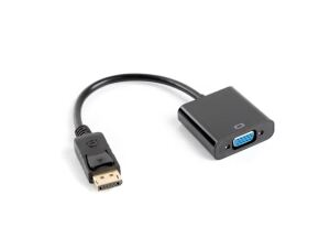 Lanberg AD-0002-BK Videokabel-Adapter 0,2 m VGA (D-Sub) DisplayPort Schwarz