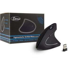 Inter-Tech KM-206R Maus Büro Beidhändig RF Wireless Optisch 1600 DPI