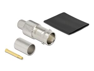 DELOCK BNC Buchse zum Crimpen RG-6 mit Schrumpfschlauch
