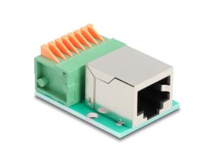 DeLOCK 90652 Kabeladapter RJ45 8 pin terminal block Grün, Silber