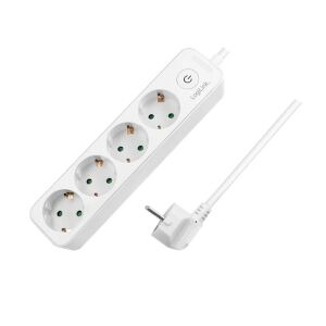 LogiLink LPS245 Verlängerungskabel 1,5 m 4 AC-Ausgänge Drinnen Weiß