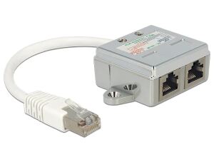 DELOCK Adapter RJ45->2x RJ45 St/Bu 0.15m 1xEthernet 1xISDN