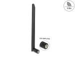 DeLOCK WLAN 802.11 ac/ax/a Antenne RP-SMA Stecker 5 dBi 20 cm omnidirektional mit Kippgelenk und flexiblem Material schwarz