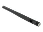 DeLOCK WLAN 802.11 ac/ax/a Antenne RP-SMA Stecker 5 dBi 20 cm omnidirektional mit Kippgelenk und flexiblem Material schwarz