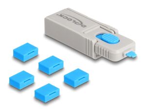 DELOCK USB Port Blocker Set für USB Typ-A Buchse 5 Stück