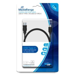 MediaRange MRCS160 USB Kabel USB 3.2 Gen 1 (3.1 Gen 1) 1,2 m USB A USB C 5 Gbit/s Schwarz