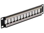 DELOCK Patchpanel 1HE 12 Keystone Ports Metall schwar