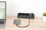 Digitus 3-fach Office-Steckdosenleiste mit 2x USB-A und 1x USB-C Anschlüssen, Schwarz