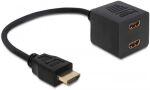 DELOCK HDMI Adapter A -> 2x A St/Bu 0.20m with Ethernet