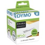 DYMO Original LabelWriter Adressetiketten | 28 mm x 89 mm | schwarz auf weiß | 2 Rollen mit je 130 leicht ablösbaren Etiketten (260 Etiketten) | selbstklebend | für LabelWriter Etikettendrucker