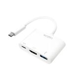LogiLink 0.14m, 2xUSB-C/HDMI+USB A Weiß