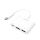 LogiLink 0.14m, 2xUSB-C/HDMI+USB A Weiß