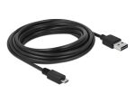 DeLOCK EASY-USB 2.0-A - USB 2.0 micro-B, 5m USB Kabel USB A Micro-USB B 0,48 Gbit/s Schwarz