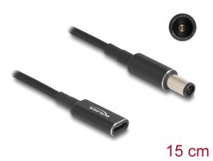 DeLOCK Adapterkabel für Notebook Ladekabel USB Type-C Buchse zu HP 7,4 x 5,0 mm Stecker 15 cm