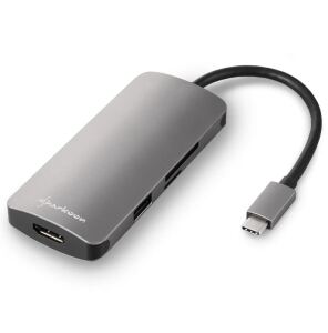 Sharkoon USB 3.0 Type C Multiport Adapter Kabelgebunden USB 3.2 Gen 1 (3.1 Gen 1) Type-C Grau