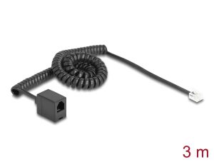 DELOCK Telefonkabel/Spiralkabel RJ11 St. zu RJ11 Bu. 3m