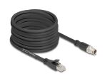 DELOCK M12 Kabel X-kodiert 8 Pin St zu RJ45 St 10 m schwarz