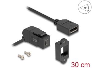 DELOCK Keystone ModulMini DP zu DP Buchse schwarz 30cm Kabel