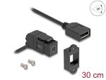 DELOCK Keystone ModulMini DP zu DP Buchse schwarz 30cm Kabel