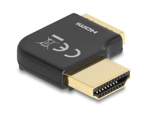 DeLOCK HDMI Adapter Stecker zu Buchse 90° rechts gewinkelt 8K 60 Hz Metall