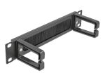 DELOCK 10" Kabelmanagement Bürstenleiste 2 Bügel 1 HE schw.
