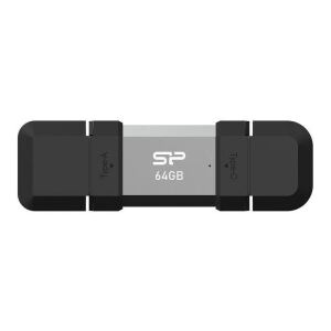 Silicon Power SP064GBUC3C51V1S USB-Stick 64 GB USB Type-A / USB Type-C 3.2 Gen 1 (3.1 Gen 1) Schwarz, Silber