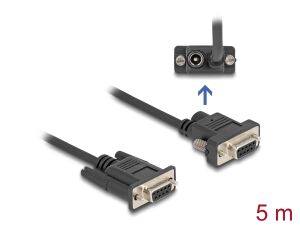 DeLOCK Seriell Kabel RS-232 D-Sub9 Buchse zu D-Sub9 Buchse Stromanschluss an Pin 9 5 m