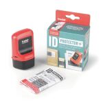 Trodat ID Protector+ Tintenroller Inkl. Paket-/Brieföffner, Feuerrot, Kissen Schwarz