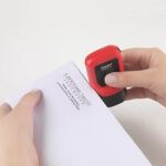Trodat ID Protector+ Tintenroller Inkl. Paket-/Brieföffner, Feuerrot, Kissen Schwarz