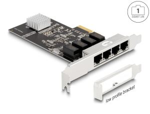 DELOCK PCI Express x4 Karte 4 x RJ45 Gigabit LAN RTL8111