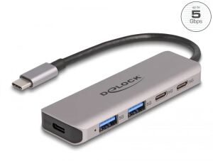 DELOCK USB 5 Gbps 2 Port USB Type-C und 2 Port Typ-A Hub