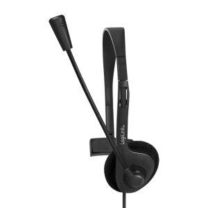LogiLink HS0054 Kopfhörer & Headset Kabelgebunden Kopfband Büro/Callcenter Schwarz