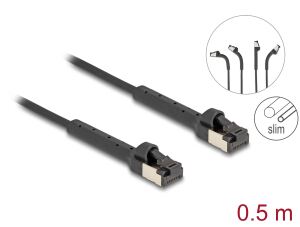 DELOCK RJ45 Netzwerkkabel Cat.6A winkelbar 0,5m schwarz