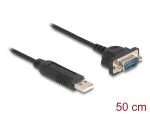 DeLOCK USB RS-232 Adapter USB 2.0 zu D-Sub 9 Stecker mit Muttern kompaktem seriellen Steckergehäuse 50 cm