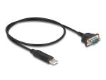 DeLOCK USB RS-232 Adapter USB 2.0 zu D-Sub 9 Stecker mit Muttern kompaktem seriellen Steckergehäuse 50 cm