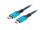 Lanberg CA-CMCM-44CU-0005-BK USB Kabel USB4 Gen 2x2 0,5 m USB C 40 Gbit/s 240 W Schwarz, Blau